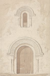 West Doorway and Window in the Church of Ham near Valognes, Normandy by John Sell Cotman